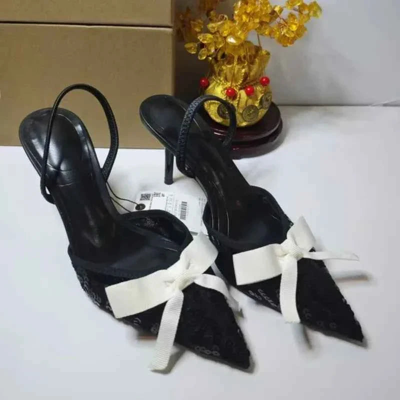 Black Sequins High Heels Women
