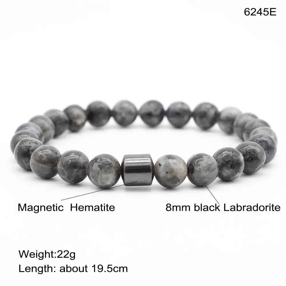 Black Stone Tiger Eye Bead Bracelet - Norellé