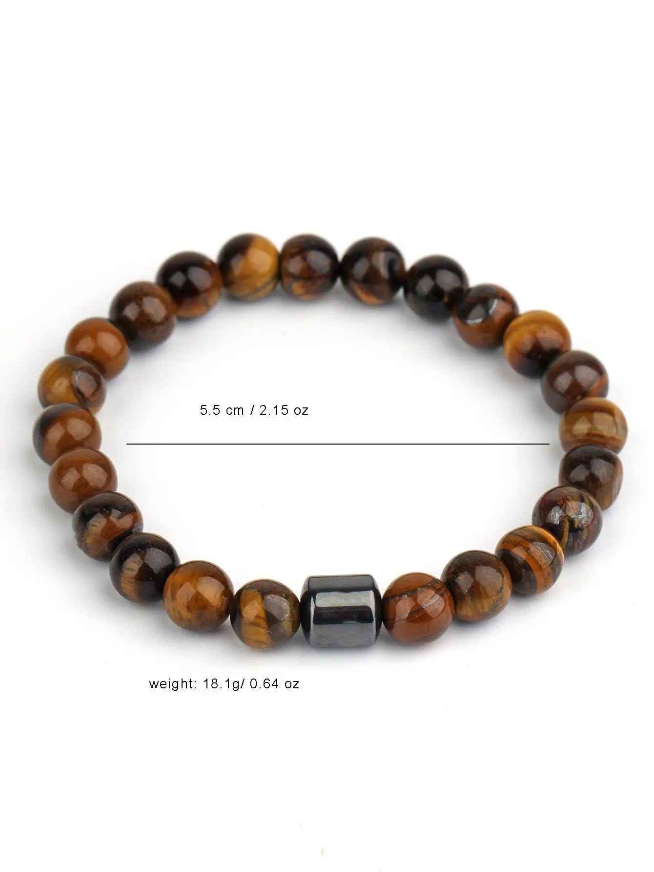Black Stone Tiger Eye Bead Bracelet - Norellé
