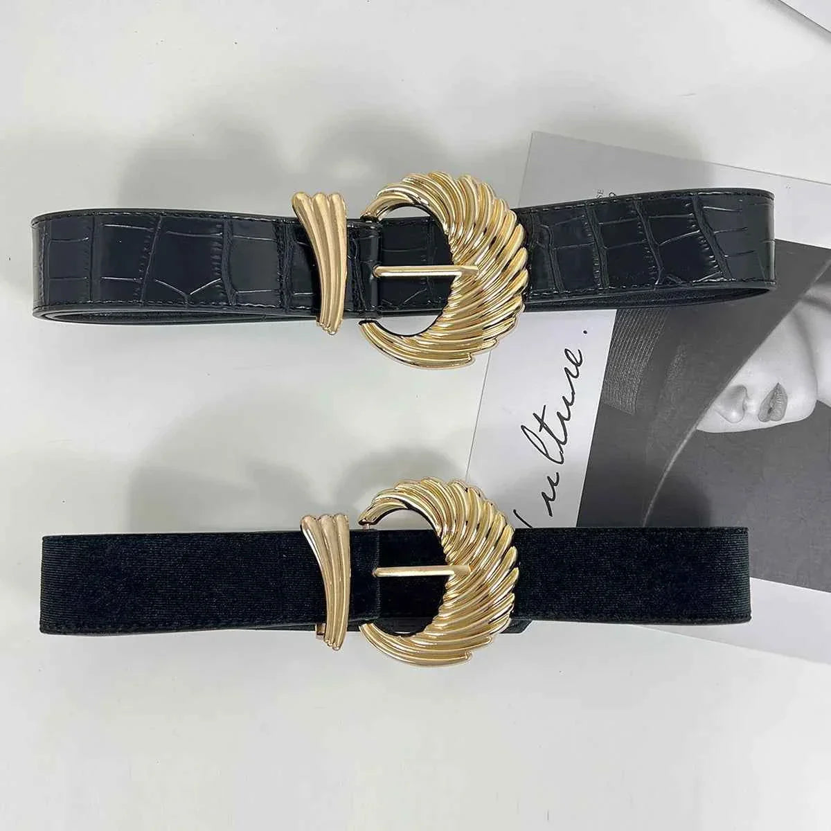 Black Velet Leather Belts For Women High Quality