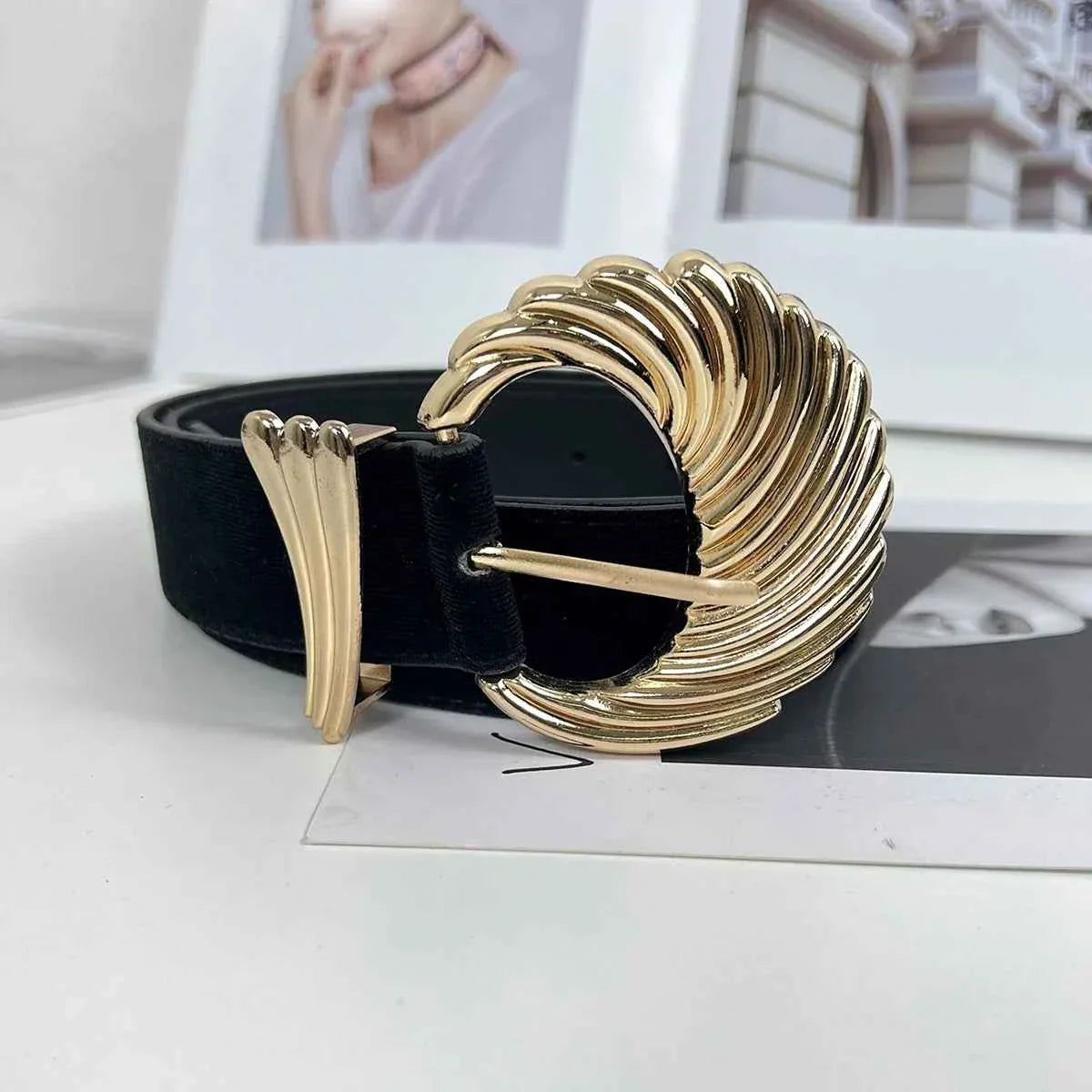 Black Velet Leather Belts For Women High Quality