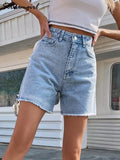 Blue Women’s Denim Shorts Summer High Waist Casual Chic - Other