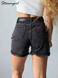 Blue Women’s Denim Shorts Summer High Waist Casual Chic - Other