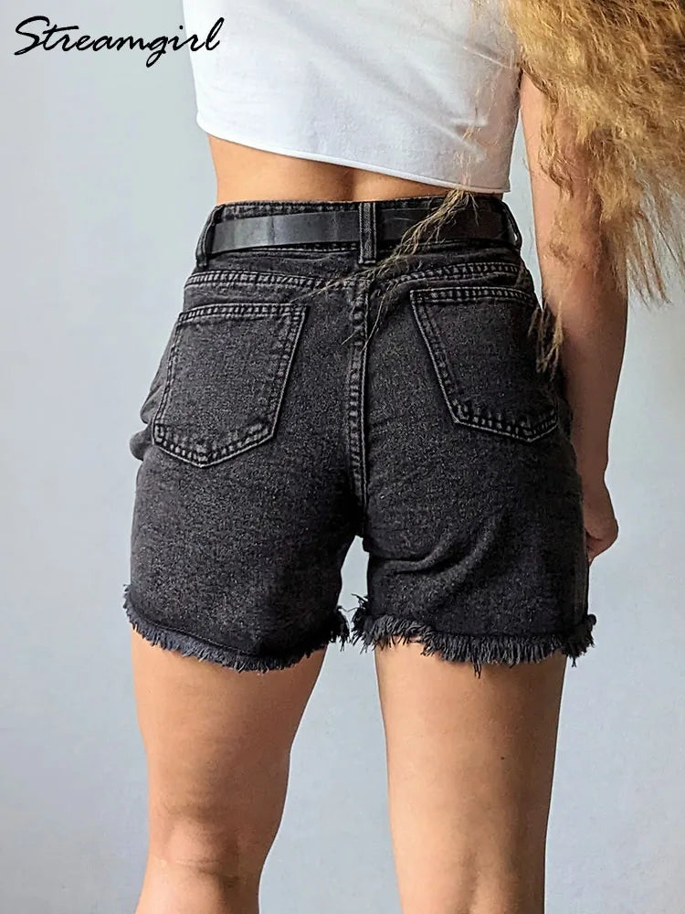 Blue Women’s Denim Shorts Summer High Waist Casual Chic - Other