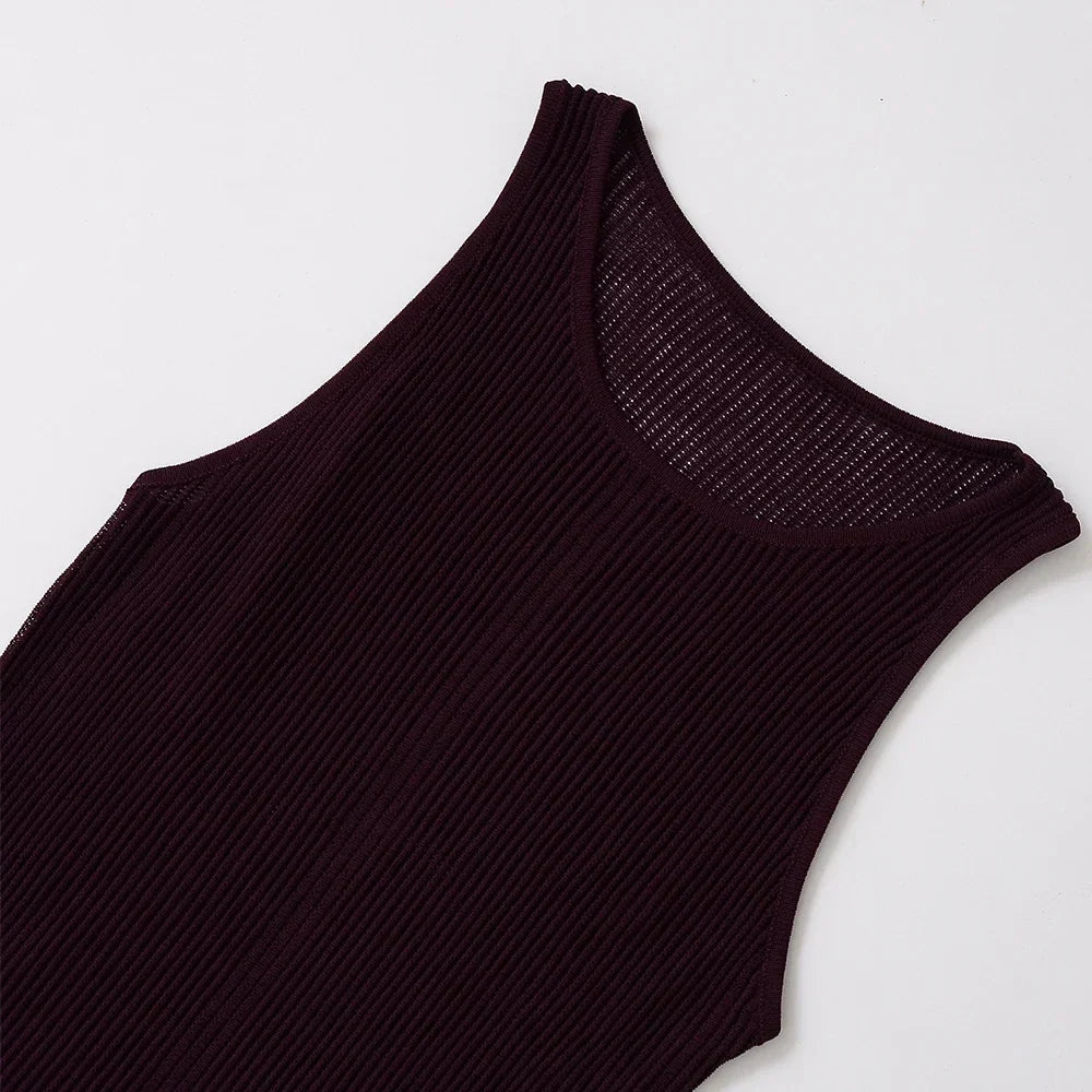 Bodycon Midi Dress for Women O Neck Sleeveless