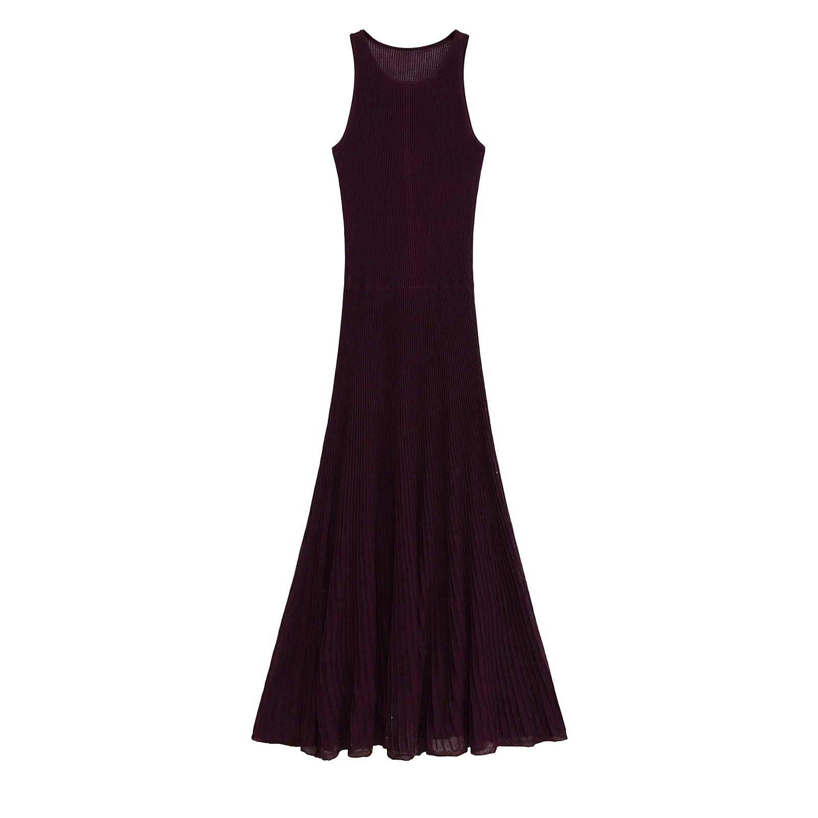 Bodycon Midi Dress for Women O Neck Sleeveless