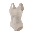 Bodysuit Shapewear With Zipper Belt Women Tummy Control - Beige / XXL