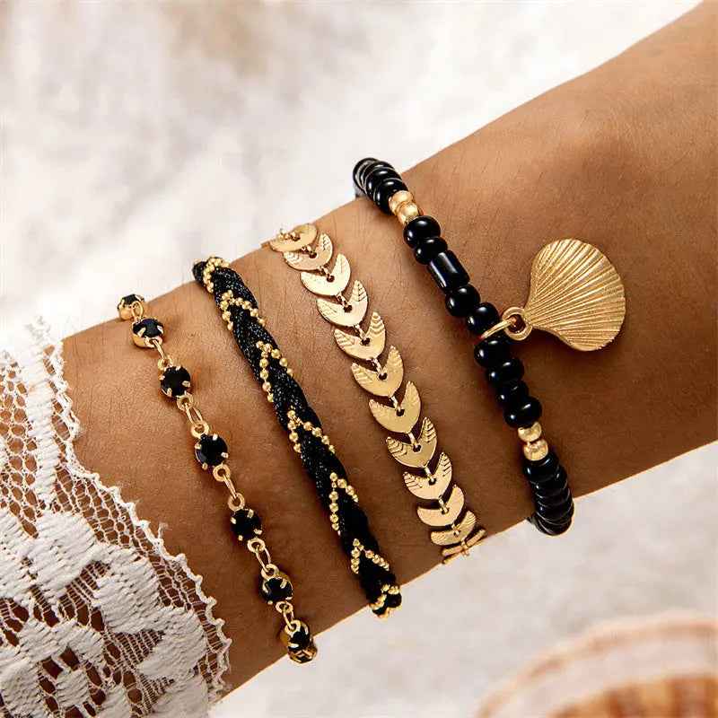 Bohemian Ocean Wind Starfish Shell Pearl Anklet - electronic accessories