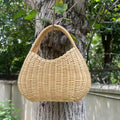 Bohemian Style Handmade Bamboo Woven Handbag - apricot