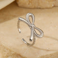 Bowknot Stainless Steel Open Adjustable Ring - electronic accessories
