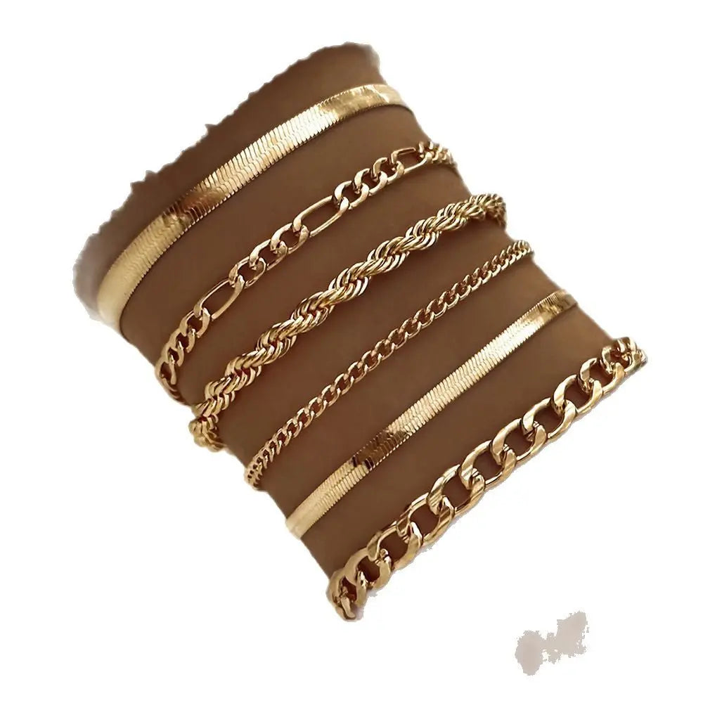 Bracelet Fashion 6-piece Chain Set Metal - electronic accessories