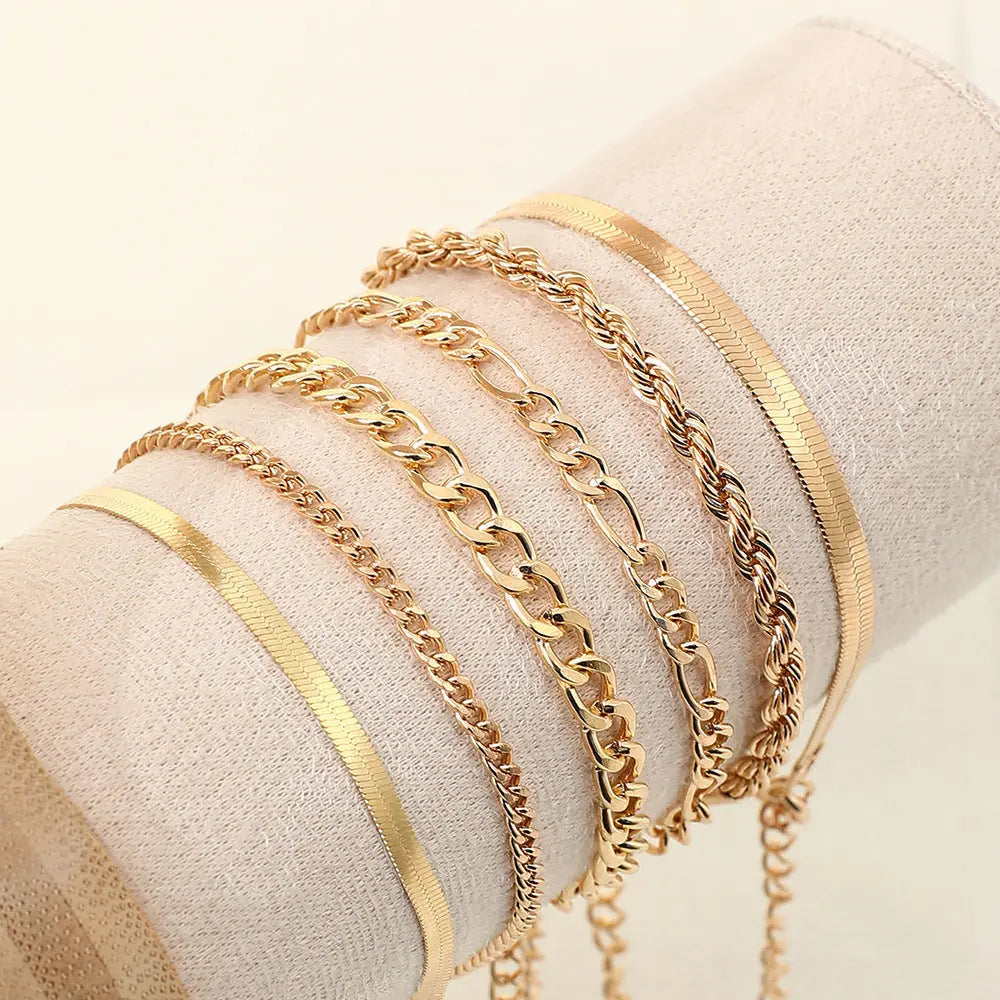 Bracelet Fashion 6-piece Chain Set Metal - electronic accessories