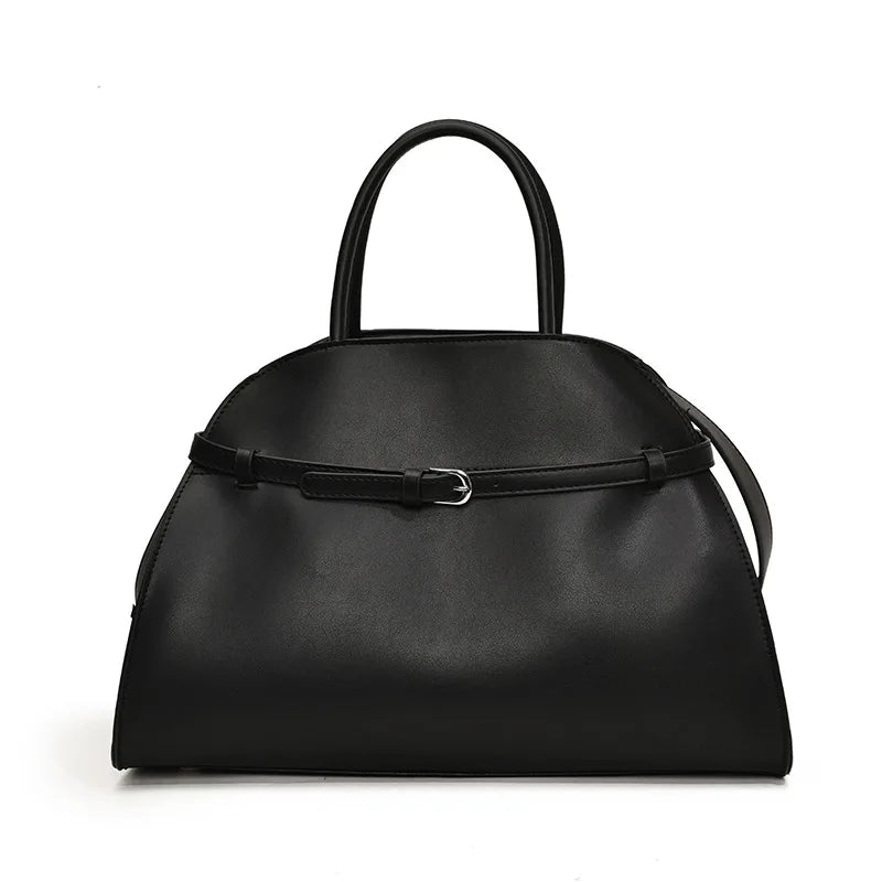 Brand Belt Design Handbag Vintage Women’s Large Capacity - black