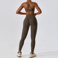 Breathable Quick-drying Yoga Suit Women - Coke Tea Coffee Color / L - Other