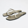 Brown Double Strap Buckle Flat Sandals For Women - 5 / 38