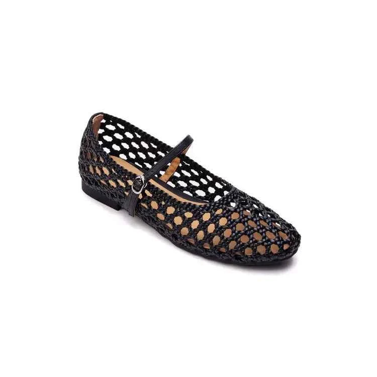 Brown Hollow Out Design Women Flats