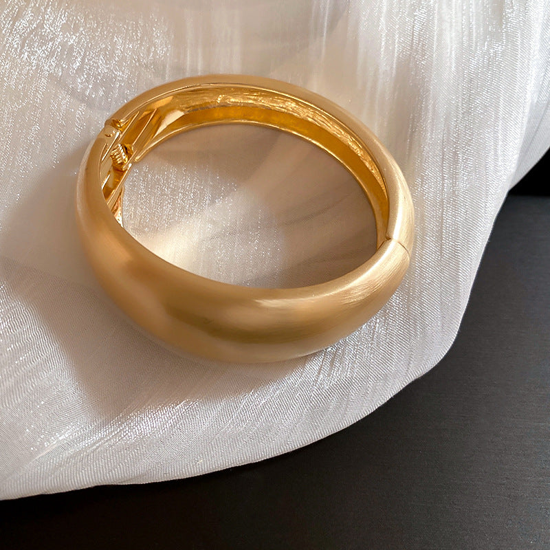 Brushed Adjustable Opening Bracelet - Gold - electronic accessories