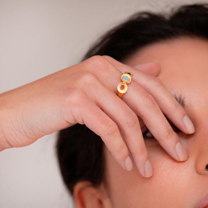 Brushed Matte Drip Glazed Ring - One Golden / No 7 - electronic accessories