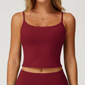Brushed Yoga Vest Hollow Beauty Back Double-shoulder Strap Ladies - Cherry Red / L - Other
