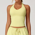 Brushed Yoga Vest V-shaped Tight Beauty Back Exercise - Light Yellow / L - Other