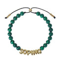Bubble Letter Bracelet Natural Stone Name - Malachite / 11to12 letters - electronic accessories