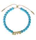 Bubble Letter Bracelet Natural Stone Name - Turquoise / 11to12 letters - electronic accessories