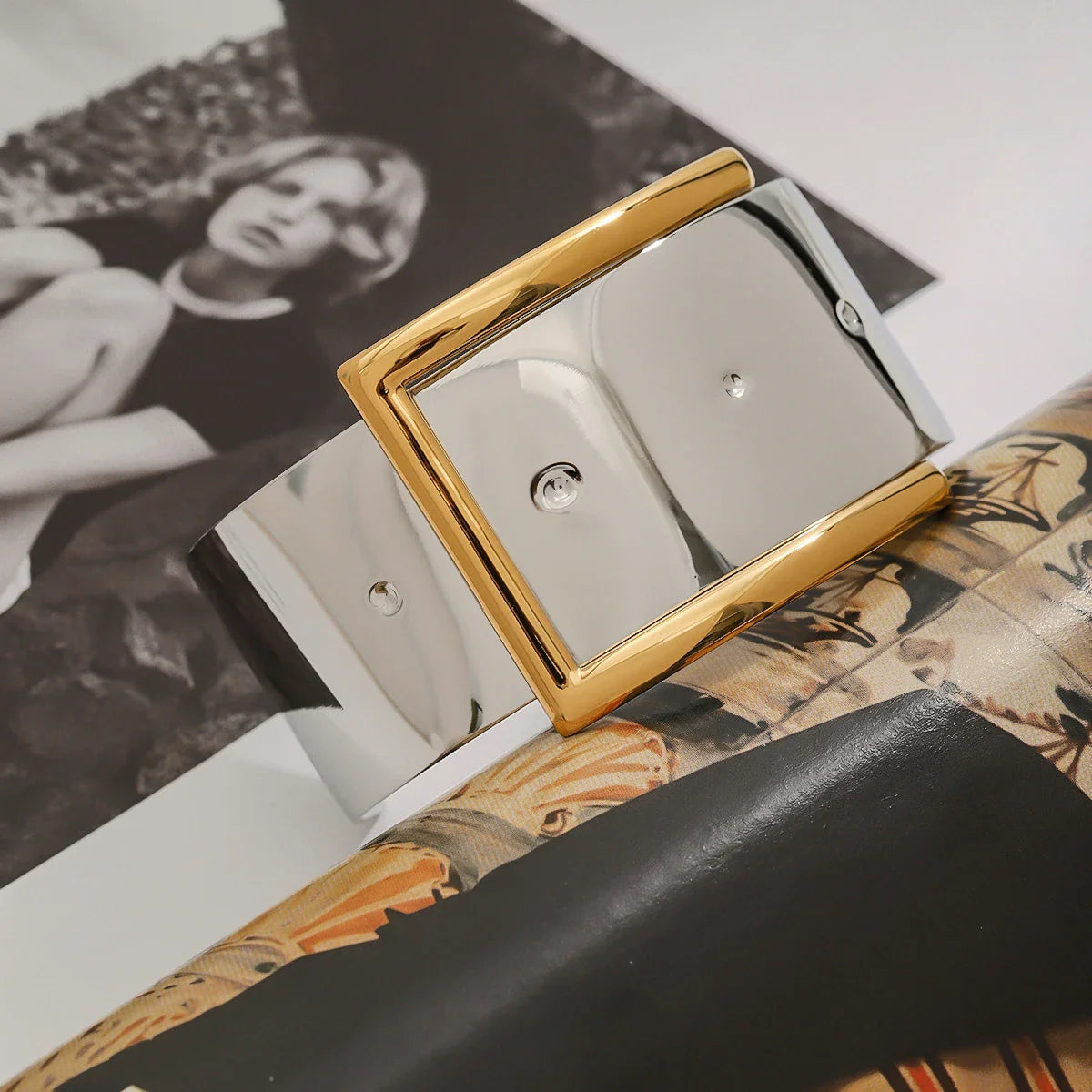 Buckle Design Bracelet Stainless Steel Gold Silver Color - JDB0312001-PS