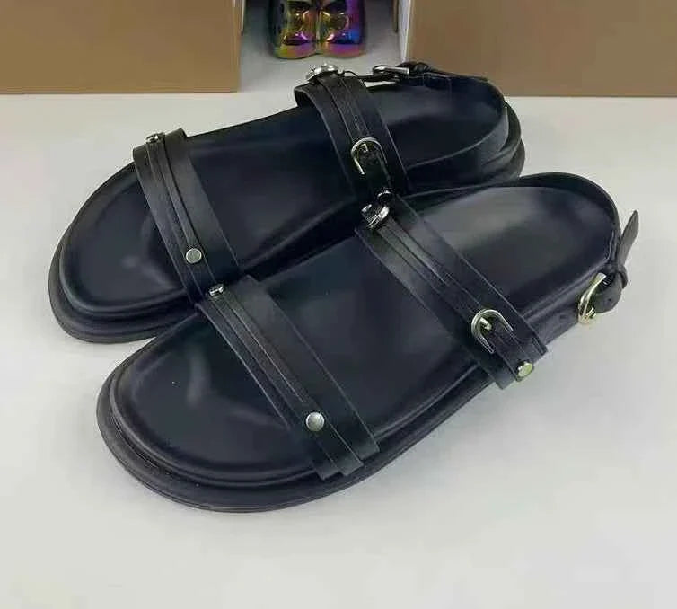 Buckle Flat Sandals For Women