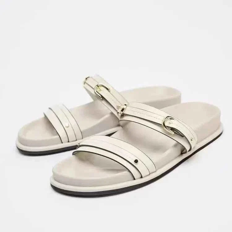 Buckle Flat Sandals For Women