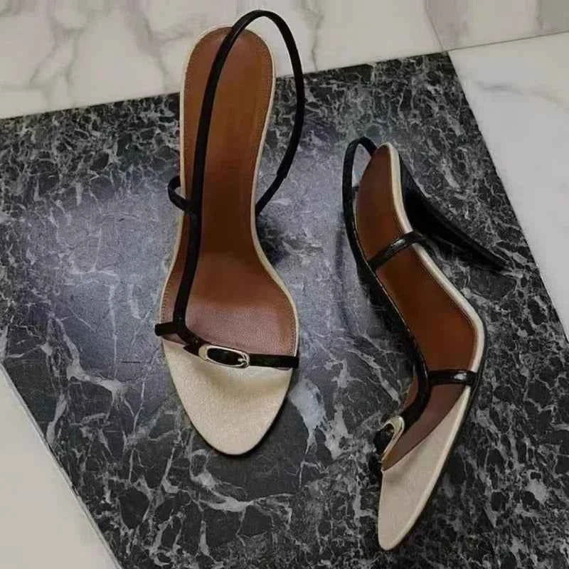 Buckle Open Toe Slip on Back Strap Sandals