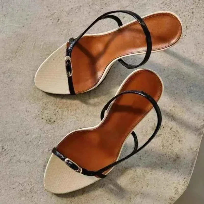 Buckle Open Toe Slip on Back Strap Sandals