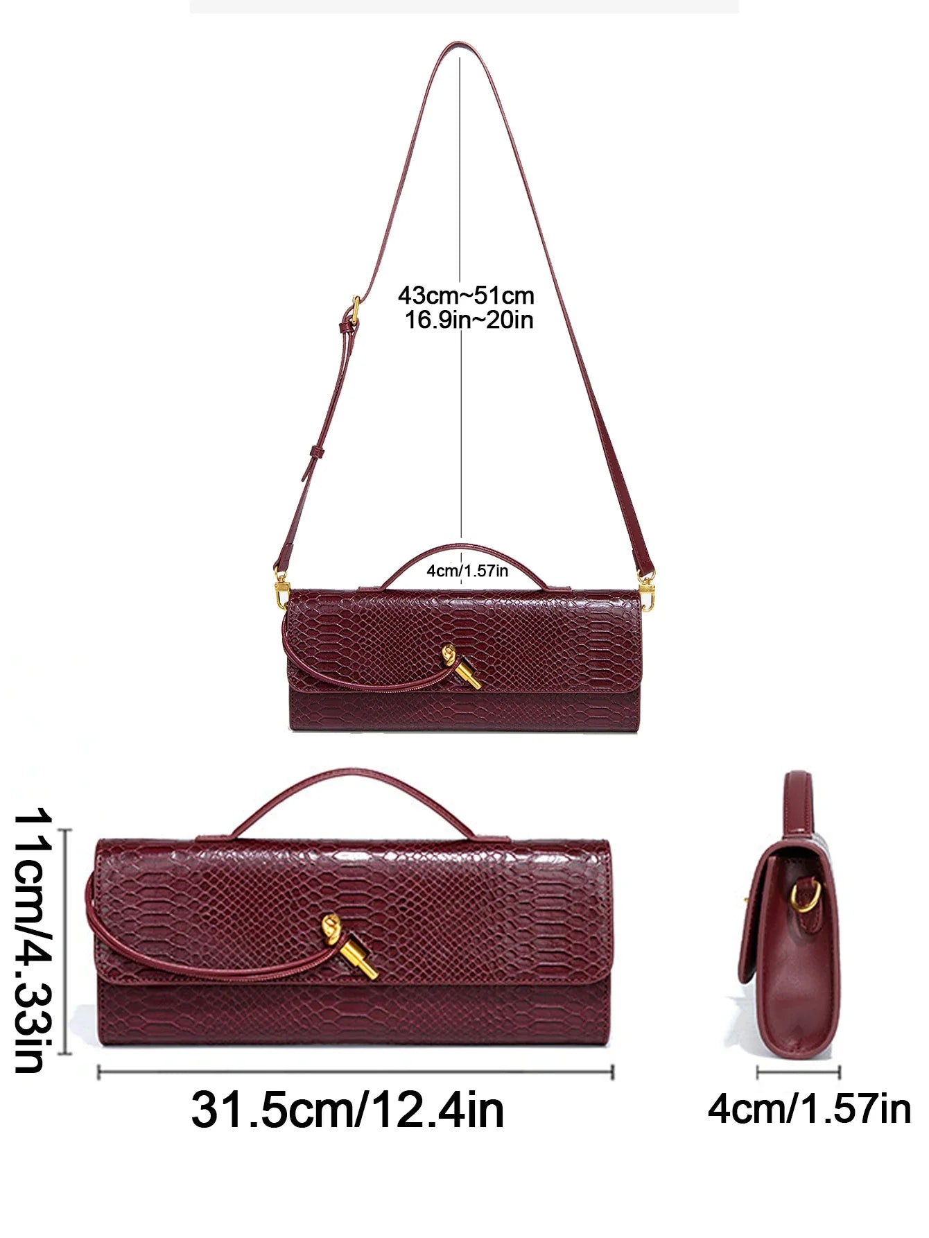 Burgundy Bag Cherry Red Envelope