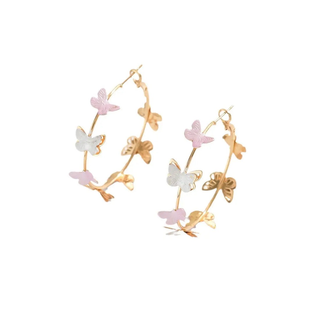 Butterfly Earrings Hollow Multi-layer Big Circle Ear Hook - electronic accessories