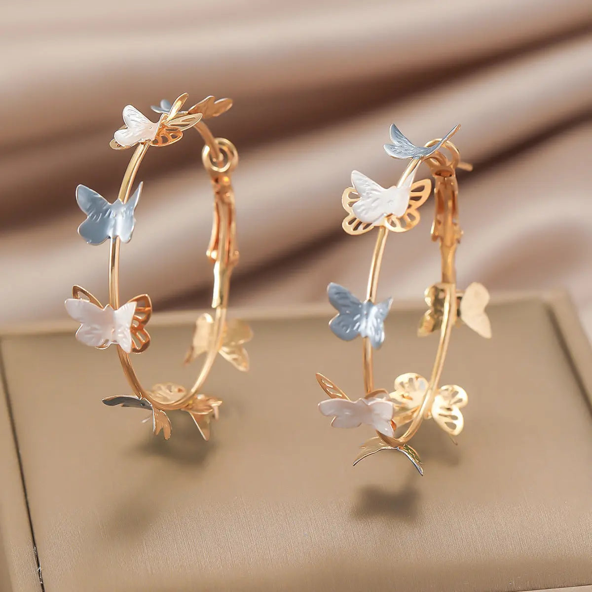 Butterfly Earrings Hollow Multi-layer Big Circle Ear Hook - electronic accessories