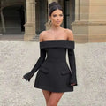 Button Backless Bodycon Short A-line Dress Women - 24276Black / L