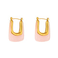 C- Shaped Earrings - Pink - electronic accessories