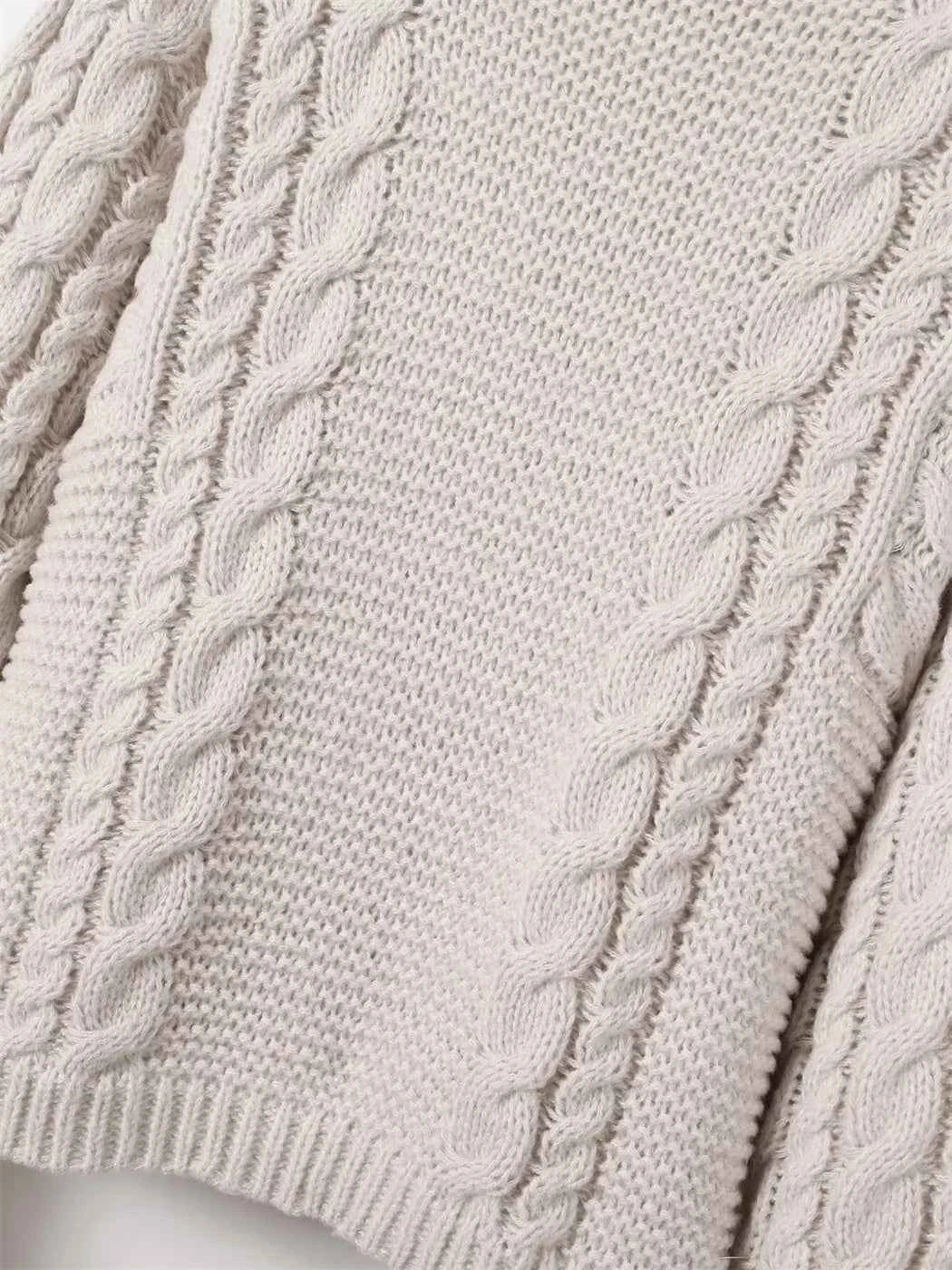 Cable-Knit Pullover Long-Sleeve Sweater