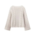 Cable-Knit Pullover Long-Sleeve Sweater
