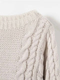 Cable-Knit Pullover Long-Sleeve Sweater