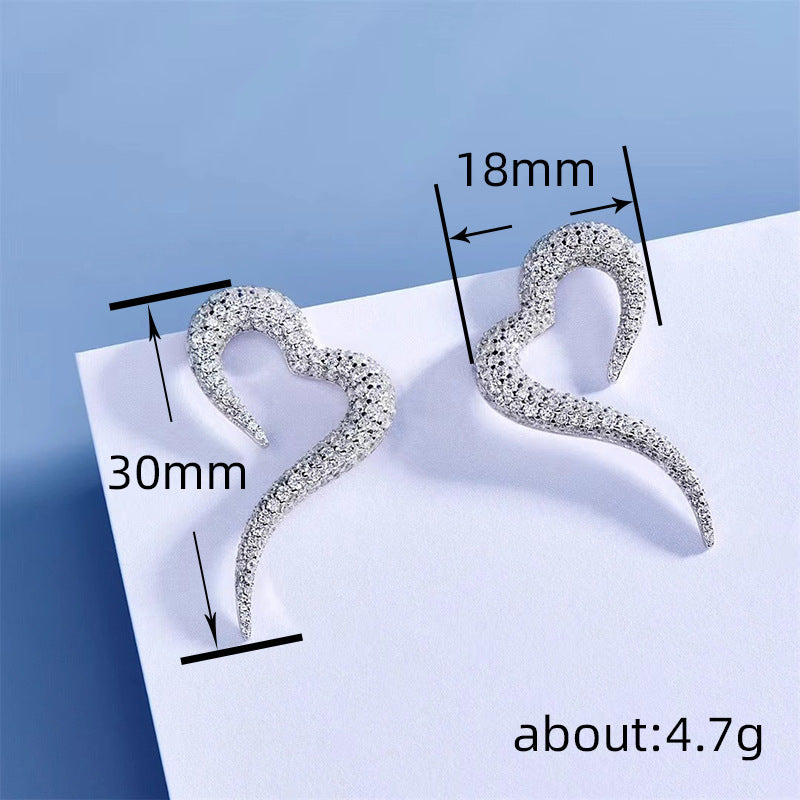 Zircon Stud Earrings Women's Fashion Shiny Opening - Norellé