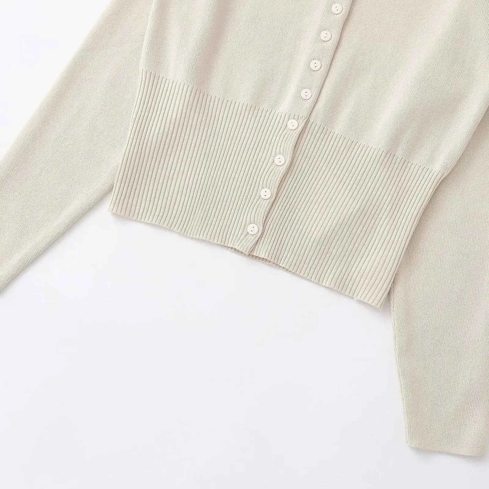 Cardigan Women Sweater Button Long Sleeve