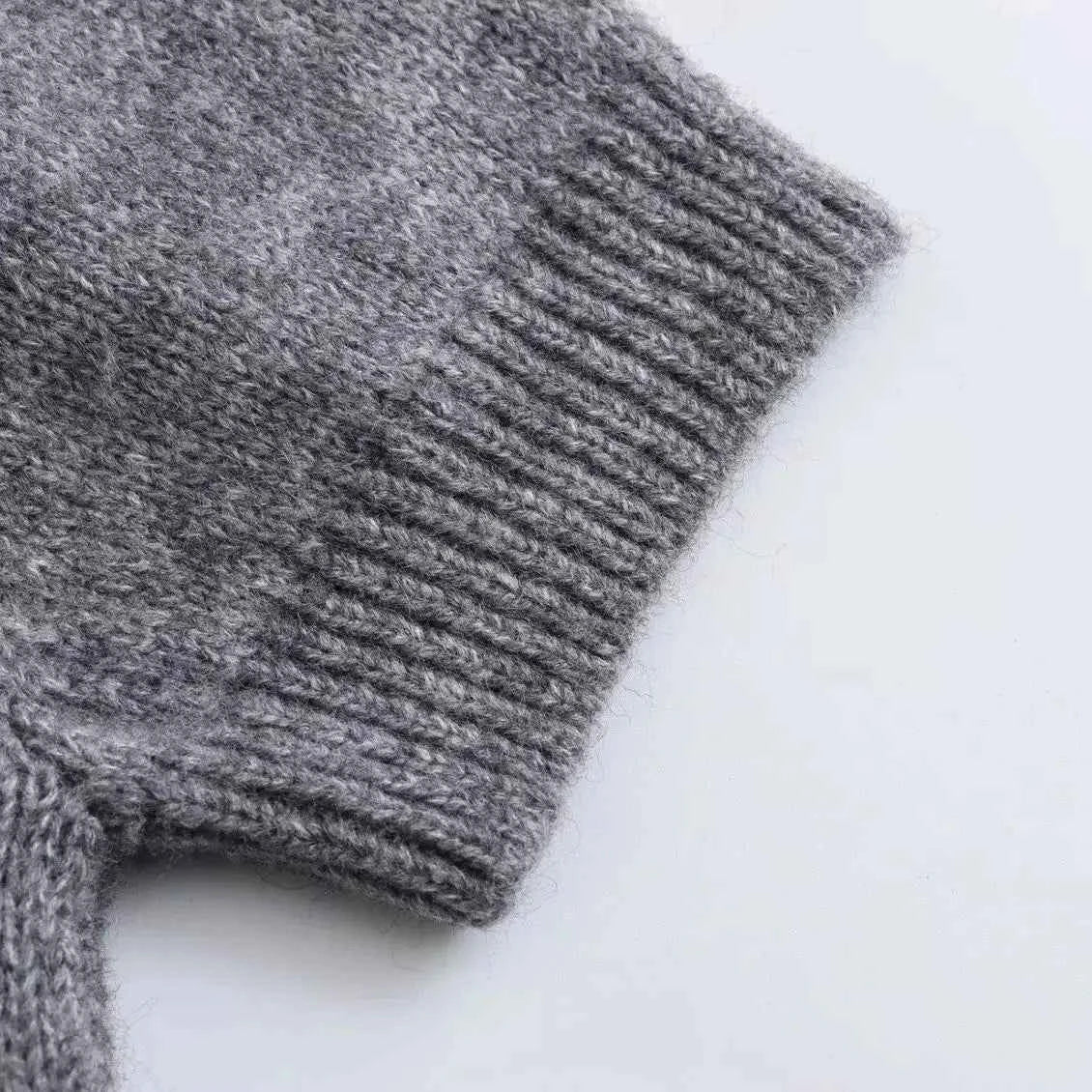 Cardigan Women's  Round Neck Short Sleeve Knitted