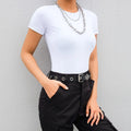 Casual Basic Bodysuit Women Summer Short Sleeve - Other