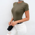 Casual Basic Bodysuit Women Summer Short Sleeve - Other