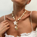 Casual Beach Shell Clavicle Necklace Suit - 01 Gold 7143 - electronic accessories