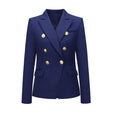 Casual Long Sleeve Turn-down Collar Double Breasted Jacket For Women - 2 / XXL