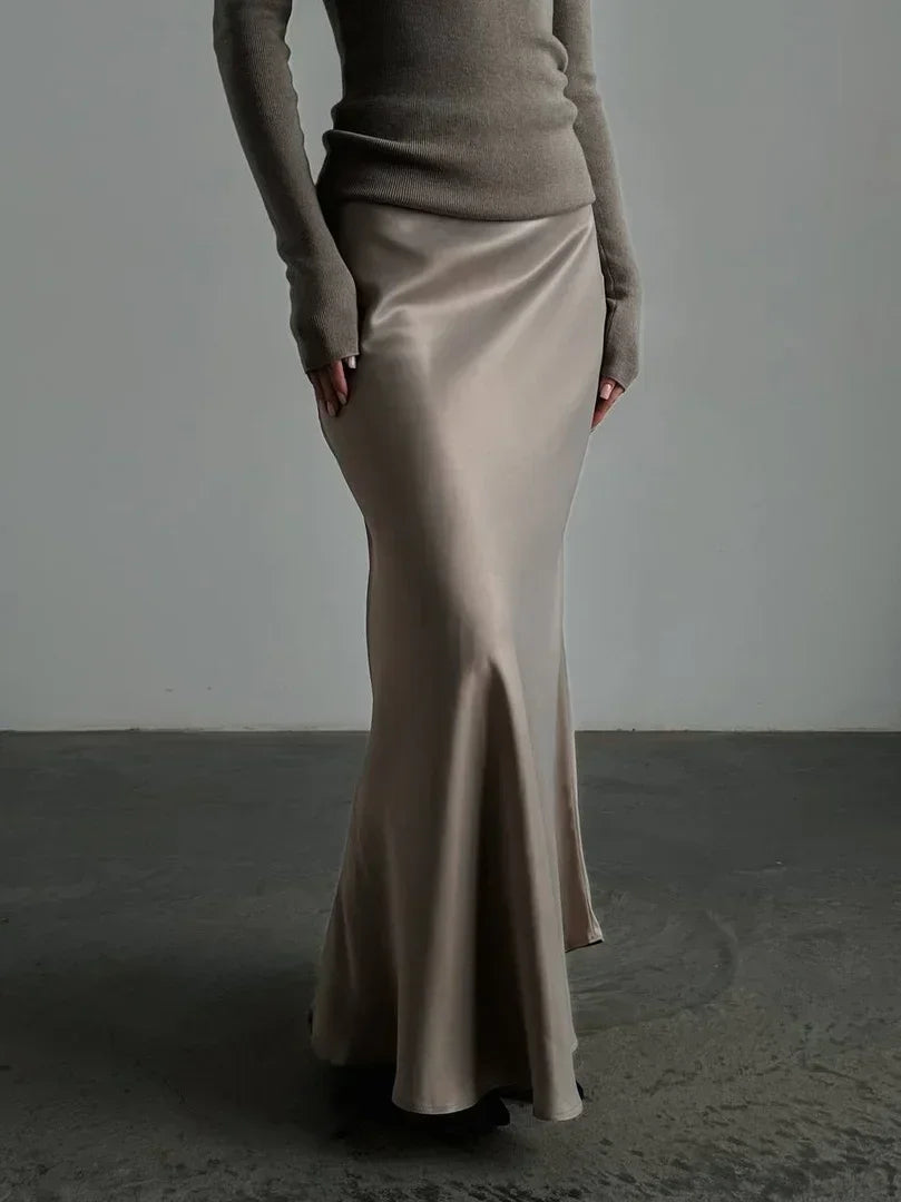 Casual Satin Women’S Skirt Spring Summer Fashion Loose High - Other