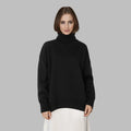 Casual Warm Women’s Sweater Turtleneck - black / S