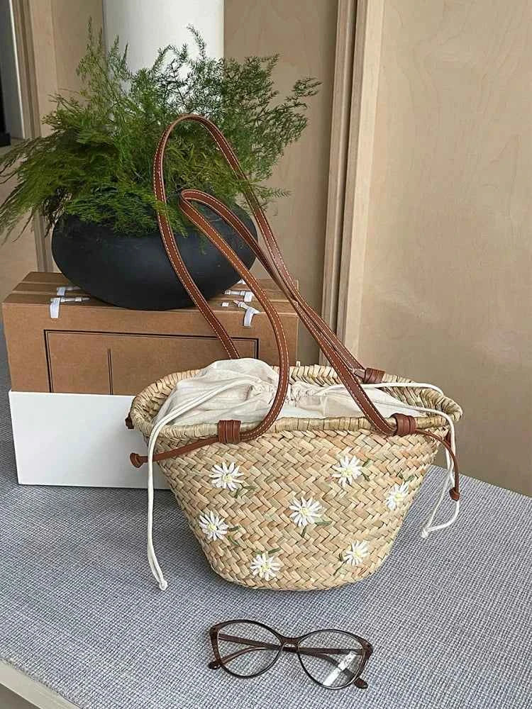 Casual Wicker Woven Basket Bag