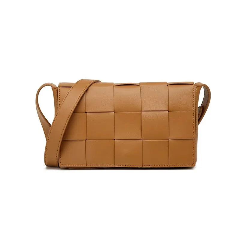 Casual Woven Bag Crossbody Small Square - Brown